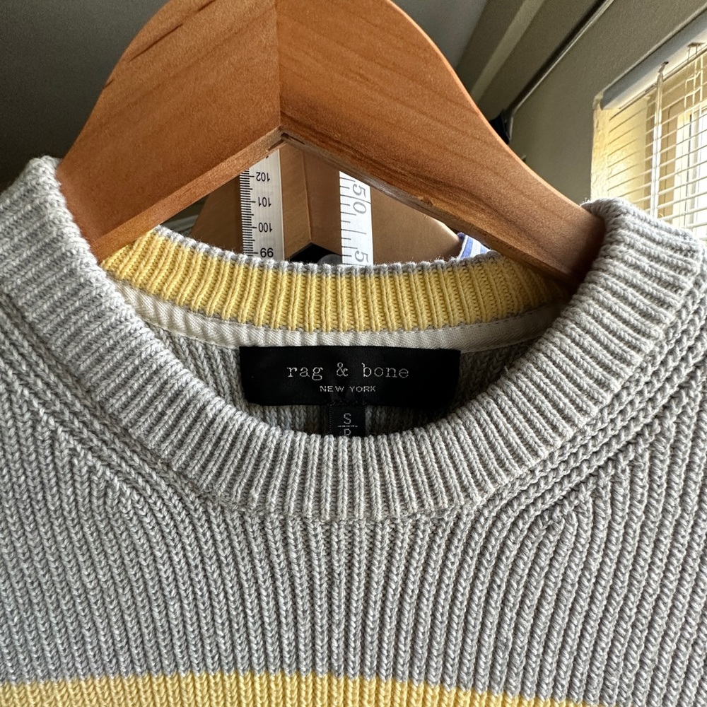 Rag And Bone Yellow Stripe Pullover Jumper - image 4